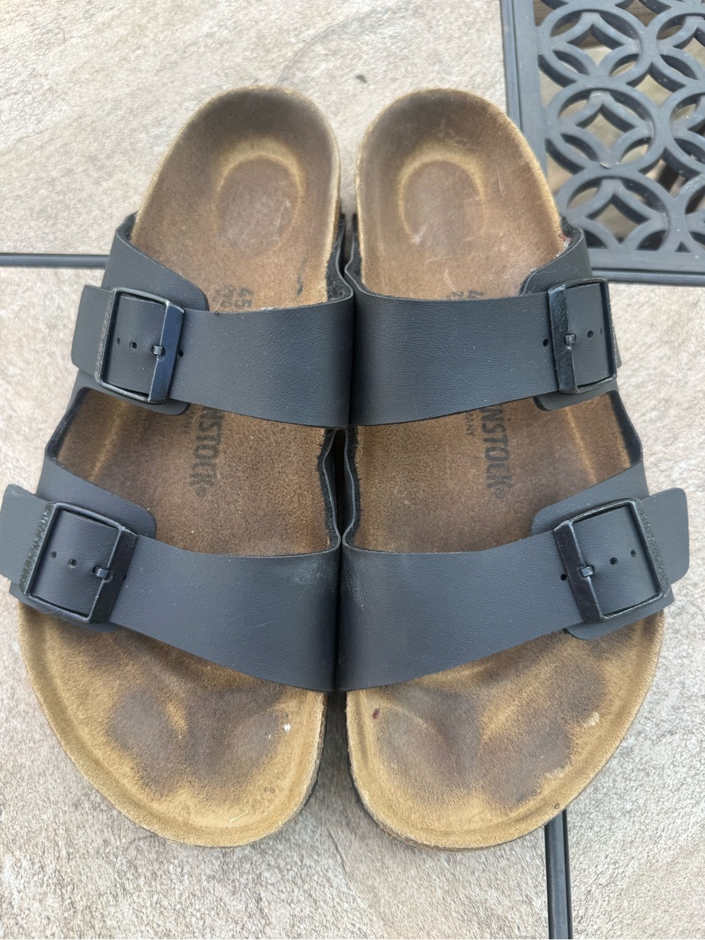 Birkenstock Men's Black Cork Footbed Sandals